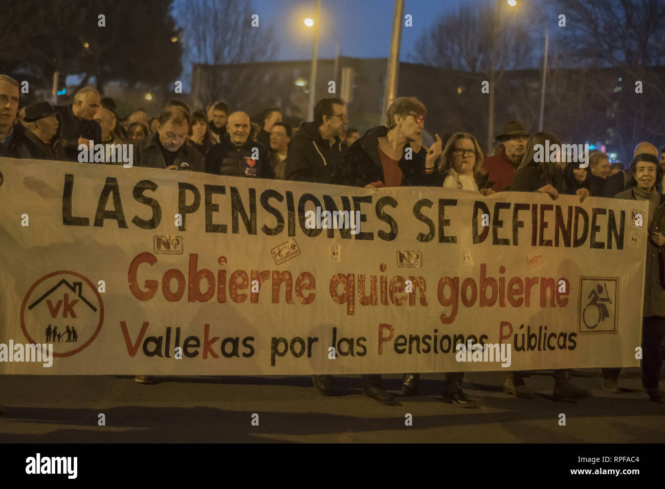 Madrid Madrid Spain 21st Feb 2019 Protesters Are Seen Holding