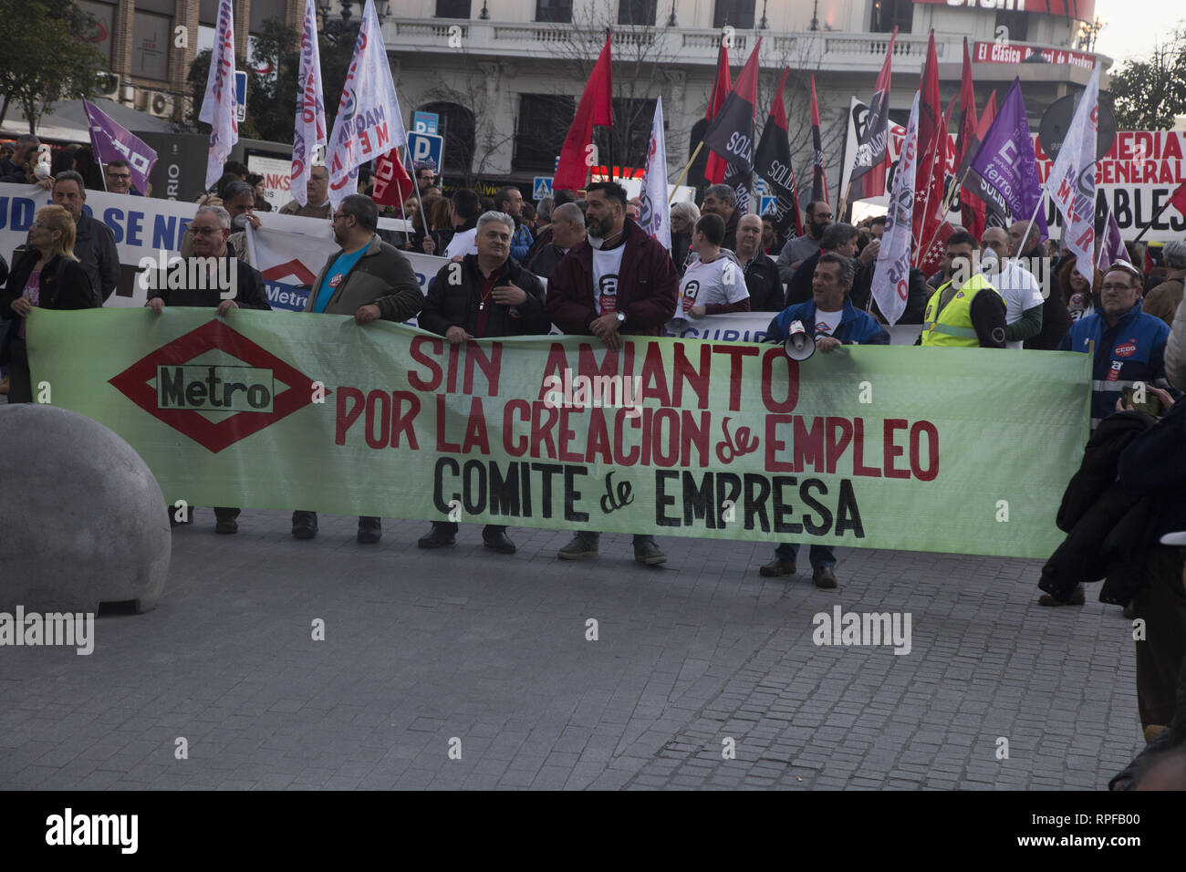 Madrid Spain 21st Feb 2019 Workers And Metro Users Seen With A