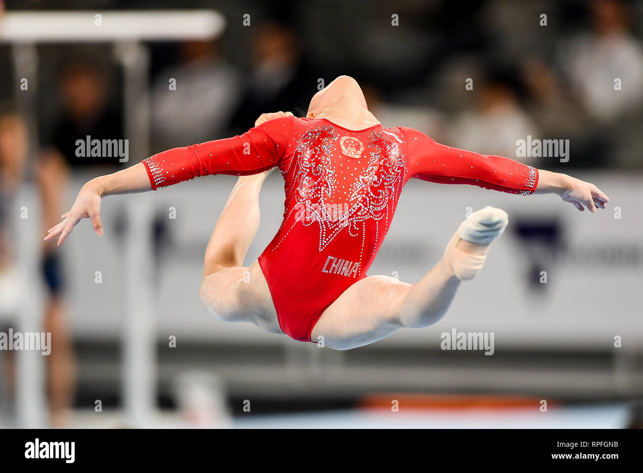 shiting Melbourne Arena, Melbourne, Victoria, Australia. 22nd Feb, 2019. FIG World  Cup Gymnastics 2019 Melbourne; Shiting Zhao of China performs on the floor  Credit: Action Plus Sports/Alamy Live News Stock Photo - Alamy