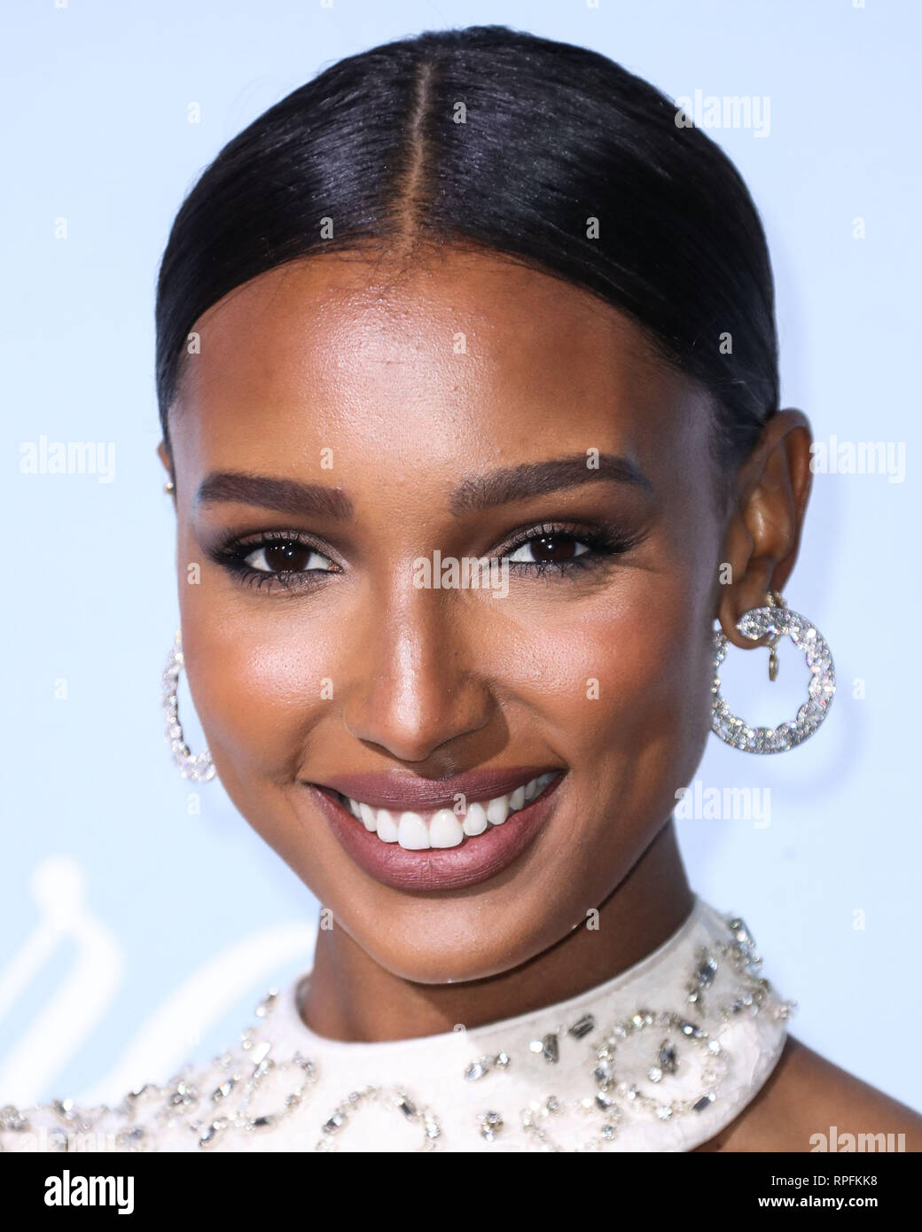 Model Jasmine Tookes arrives at the 2019 Hollywood For Science Gala