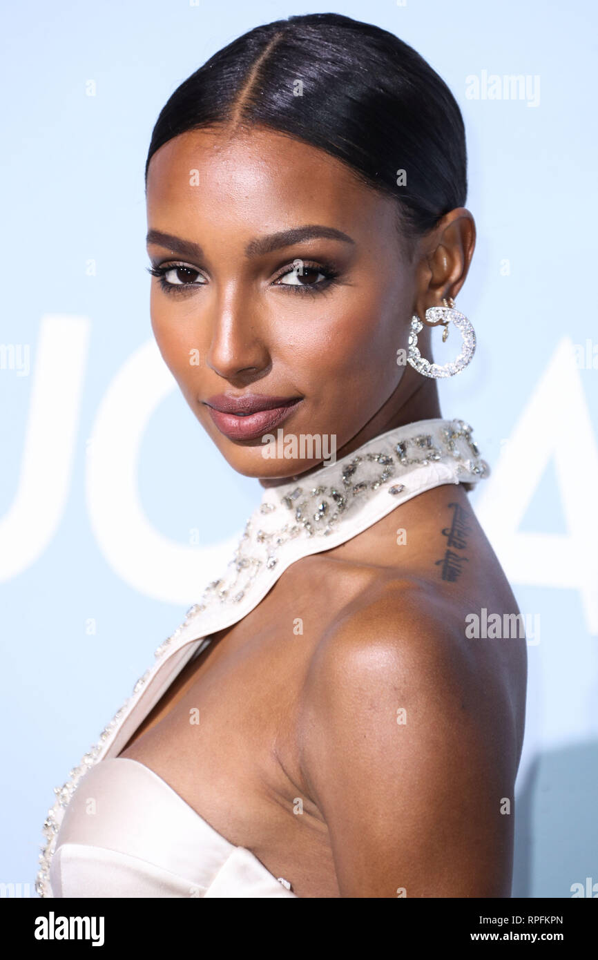 Model Jasmine Tookes arrives at the 2019 Hollywood For Science Gala