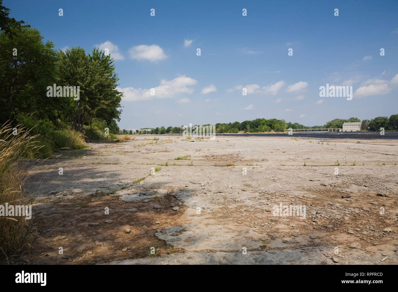 The MilleIles river with a low water level during a period of drought