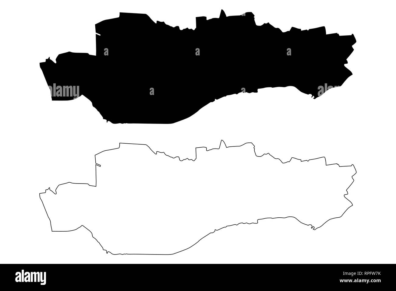 Dundee (United Kingdom, Scotland, Local government in Scotland) map vector illustration, scribble sketch City and council area Dundee map Stock Vector