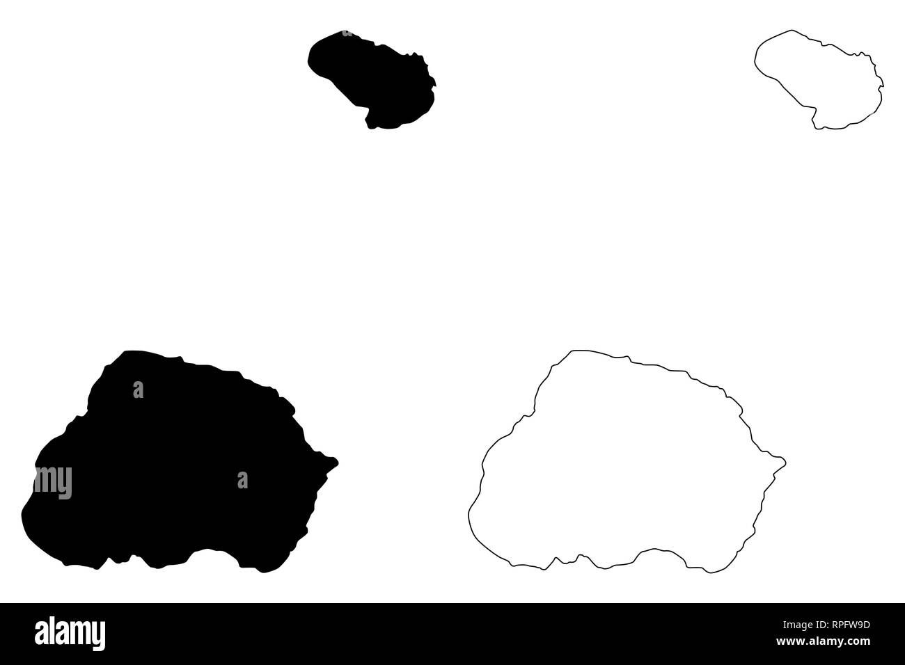 Prince Edward Islands ( Republic of South Africa, RSA) map vector ...