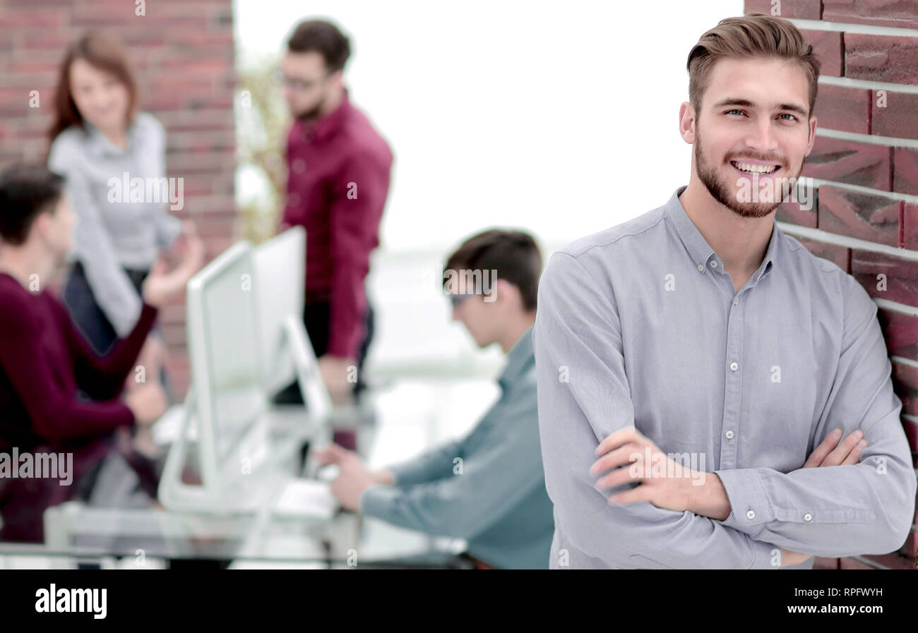 Handsome smiling confident businessman portrait. Stock Photo