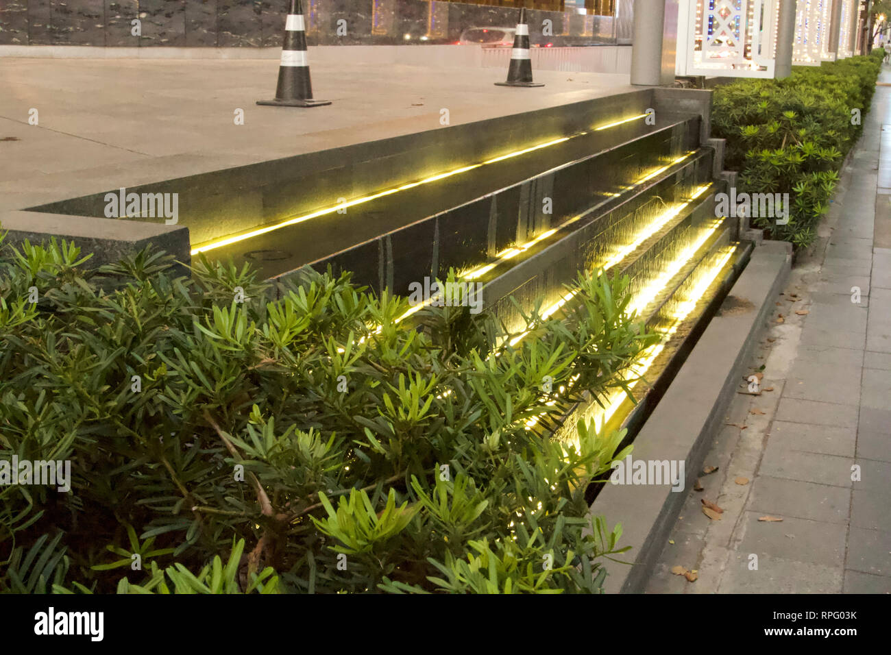 Bangkok-Illuminated stairs on 1031 Rama I road Stock Photo