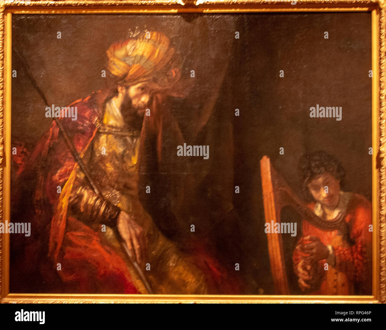 Saul and David by painter Rembrandt van Rijn Stock Photo - Alamy