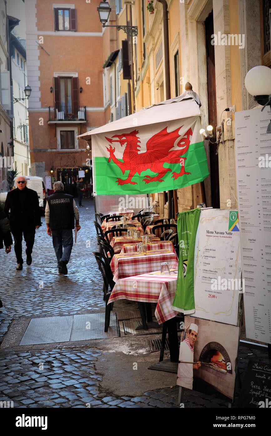 Welsh flag Rome Stock Photo