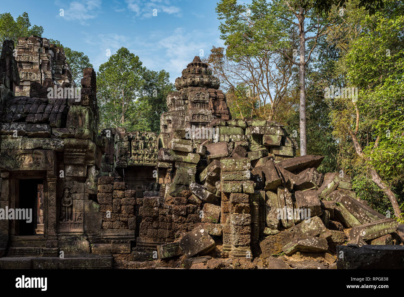Ancient Ruins Of Ta Som Temple In Angkor Wat Complex Cambodia Stone Temple Ruin With Jungle Tree Aerial Roots Abandoned Temple Demolished By Tropic Stock Photo Alamy