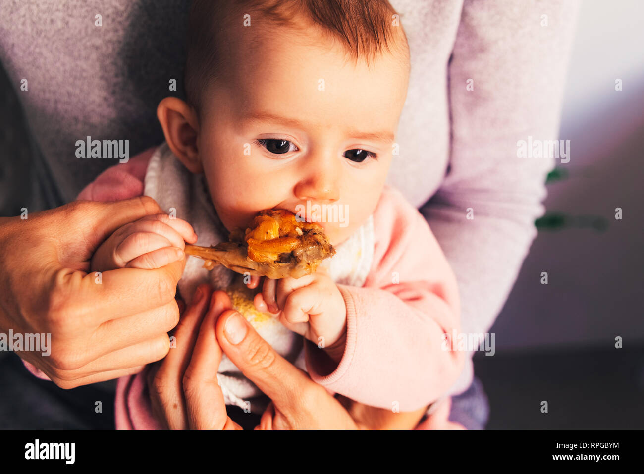 5 month old eating