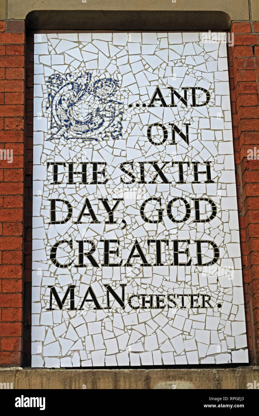 On the sixth day, God Created Manchester, MadChester, Afflecks palace, Tib St, Manchester, Lancashire, England, UK, M4 1PW Stock Photo