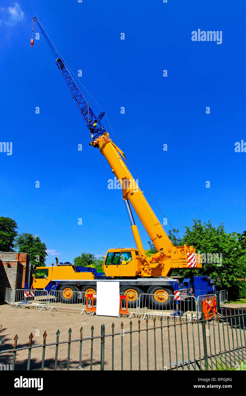 Big and yellow construction crane for heavy lifting Stock Photo Alamy
