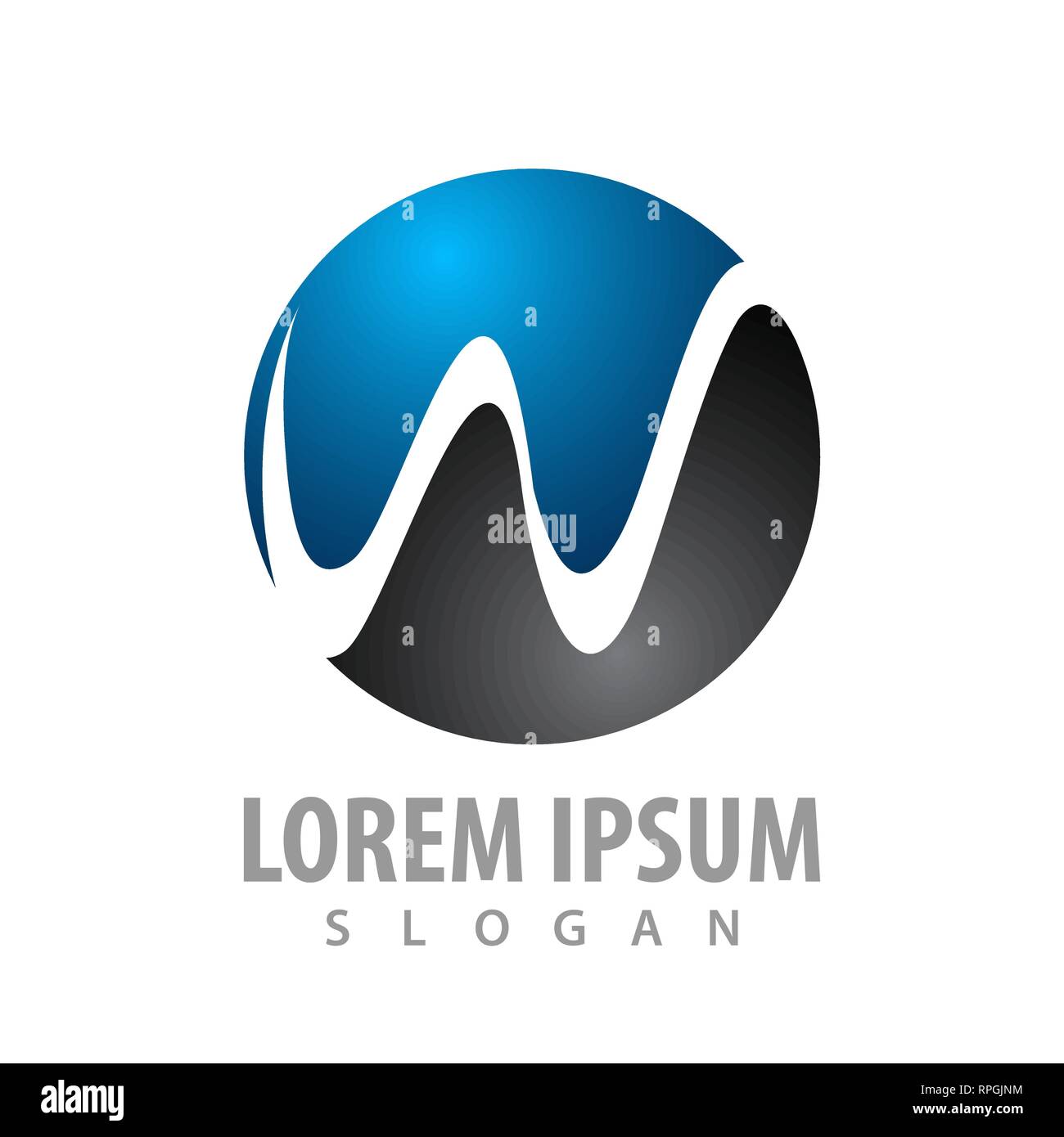 Circle initial letter W logo concept design. Symbol graphic template ...