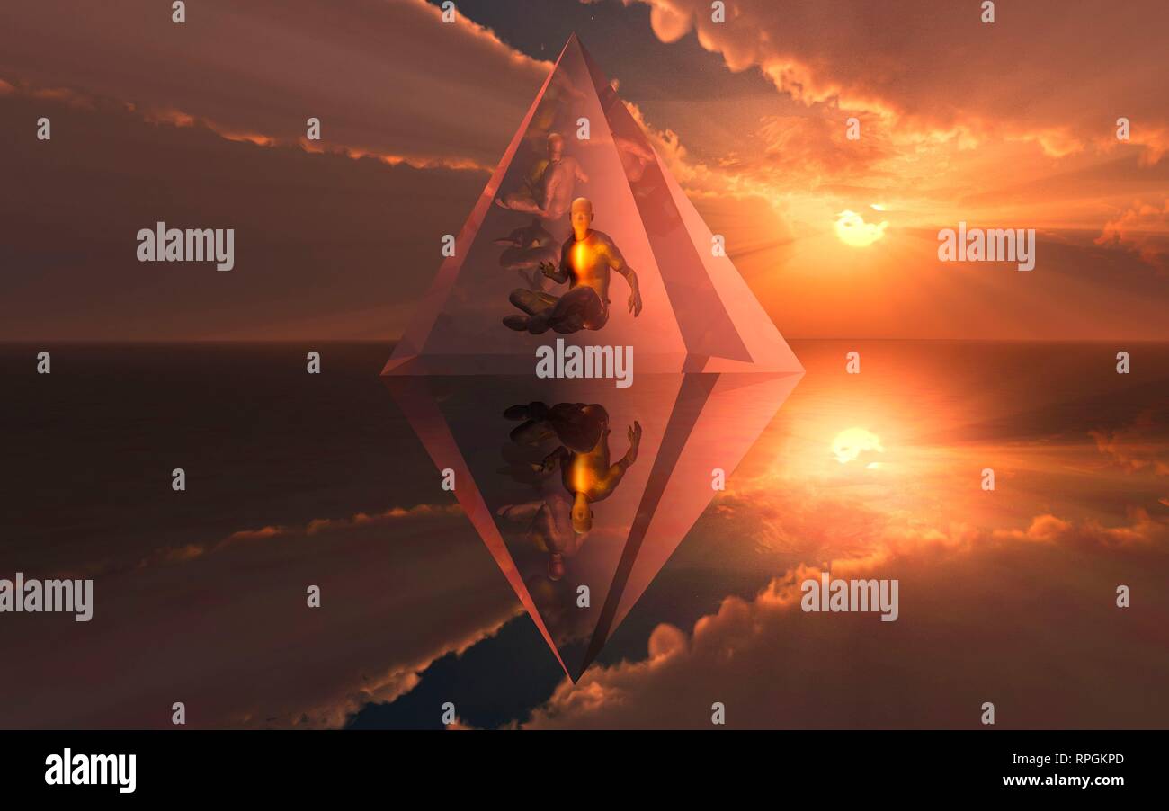 The Mystical and Supernatural Powers of Pyramids Stock Photo