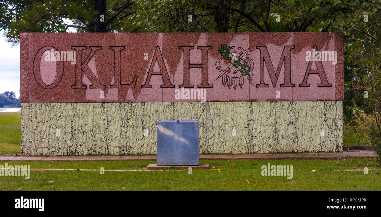 Welcome to Oklahoma Sign Stock Photo