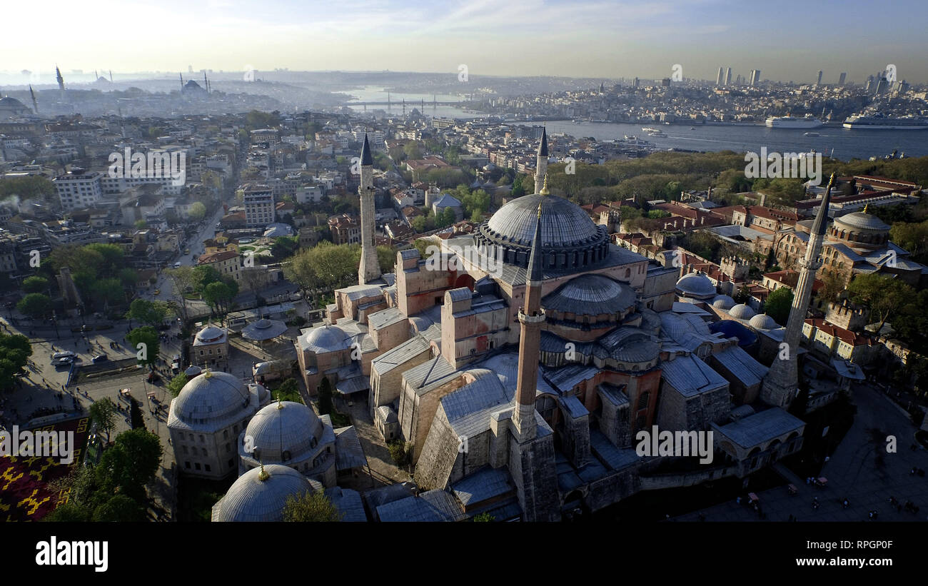 Aerial view of Hagia Sophia in Istanbul, Turkey Stock Photo - Alamy
