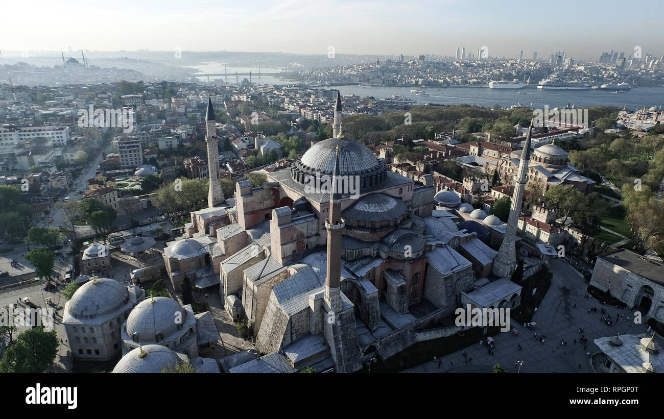 Aerial view of Hagia Sophia in Istanbul, Turkey Stock Photo - Alamy
