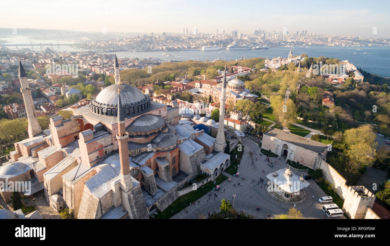 Aerial view of Hagia Sophia in Istanbul, Turkey Stock Photo - Alamy