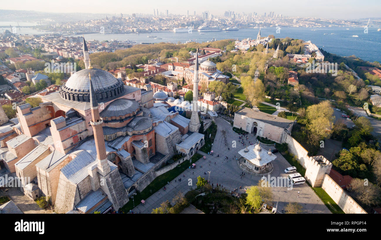 Hagia sophia istanbul turkey aerial hi-res stock photography and images ...