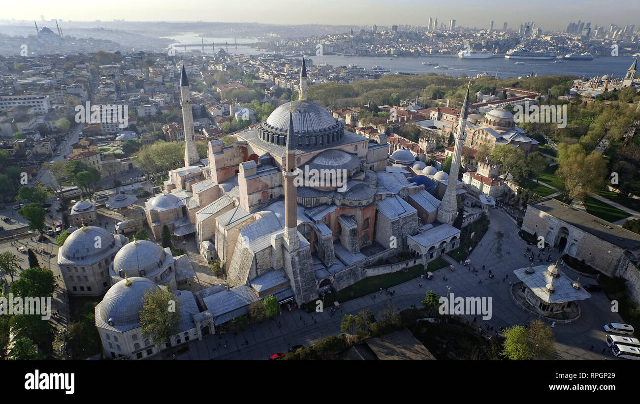 Aerial view of Hagia Sophia in Istanbul, Turkey Stock Photo - Alamy