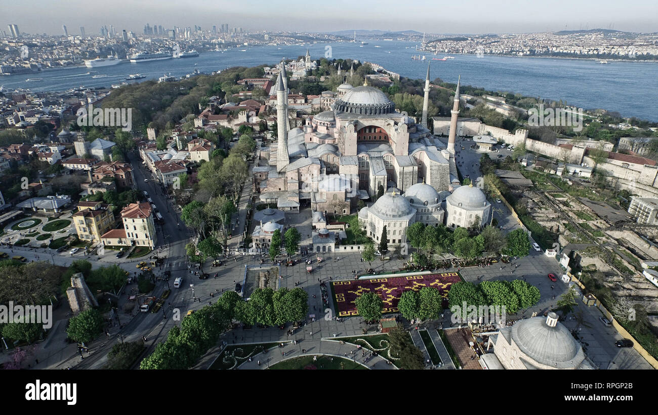 Aerial view of Hagia Sophia in Istanbul, Turkey Stock Photo - Alamy