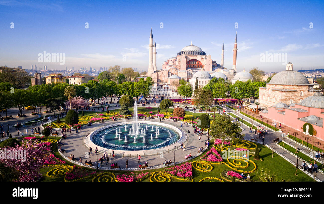 Hagia sophia istanbul turkey aerial hi-res stock photography and images ...