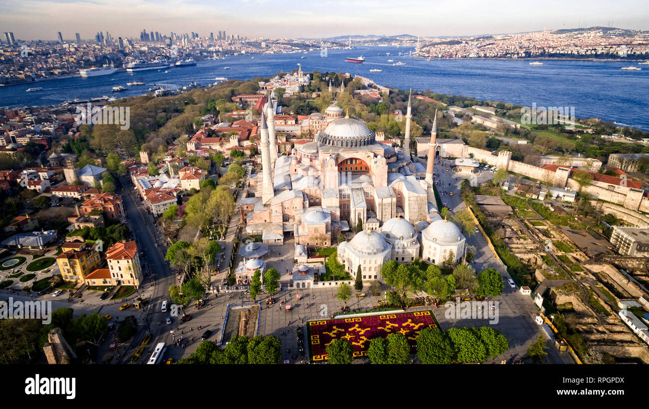 Aerial view of Hagia Sophia in Istanbul, Turkey Stock Photo - Alamy
