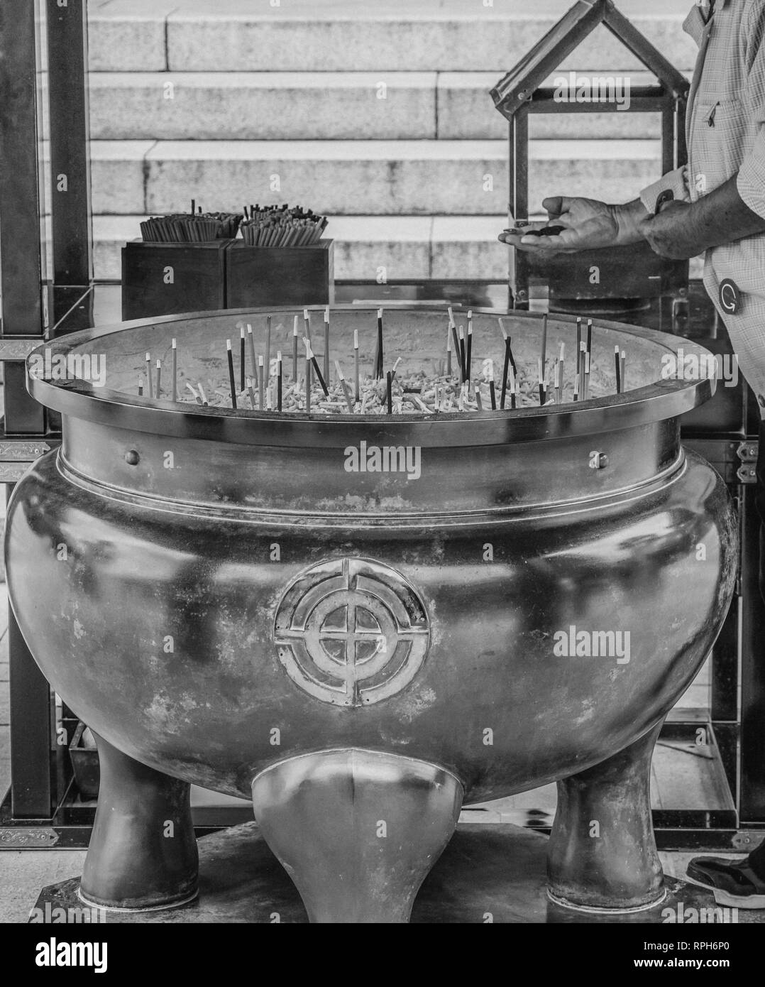 Religious incense sticks at a Japanese Temple TOKYO / JAPAN JUNE 12