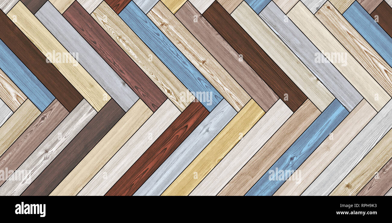Seamless wood parquet texture (horizontal herringbone colorful Stock ...