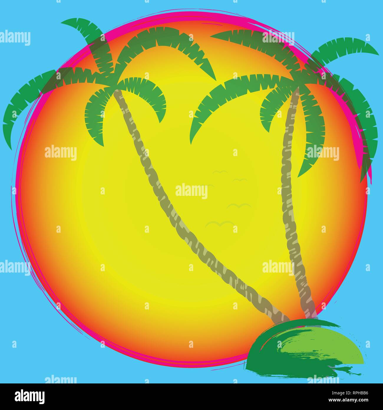 beautiful sunset vector illustration Stock Vector Image & Art - Alamy