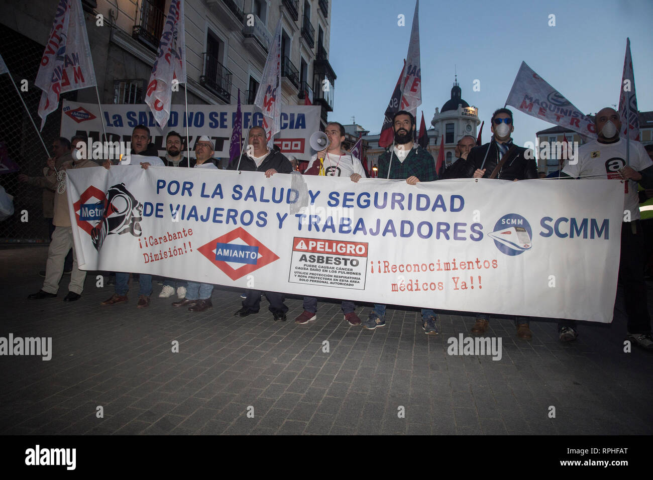 Workers Seen With A Banner And Flags During The Demonstration