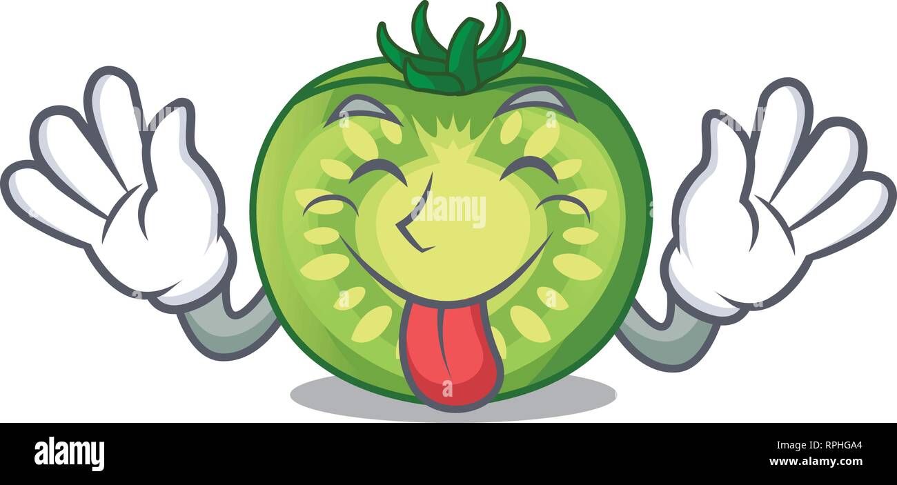 Tongue Out Green Tomato Slices Isolated With Mascot Stock Vector Image tongue-out-green-tomato-slices-isolated-with-mascot-stock-vector-image