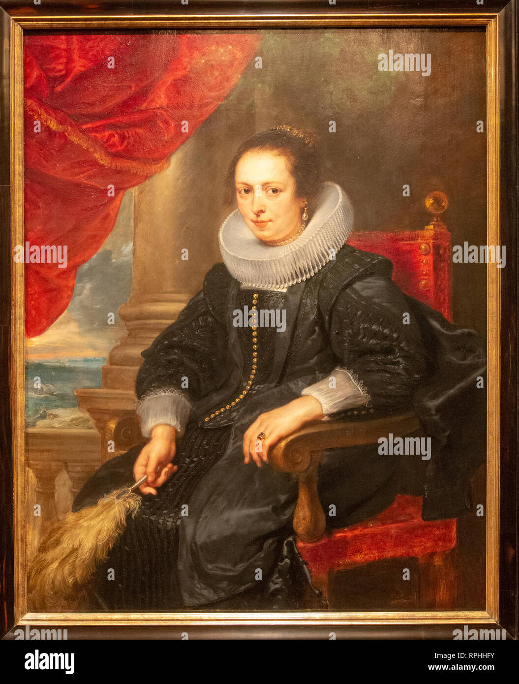 portrait of woman, by painter Peter Paul Rubens Stock Photo