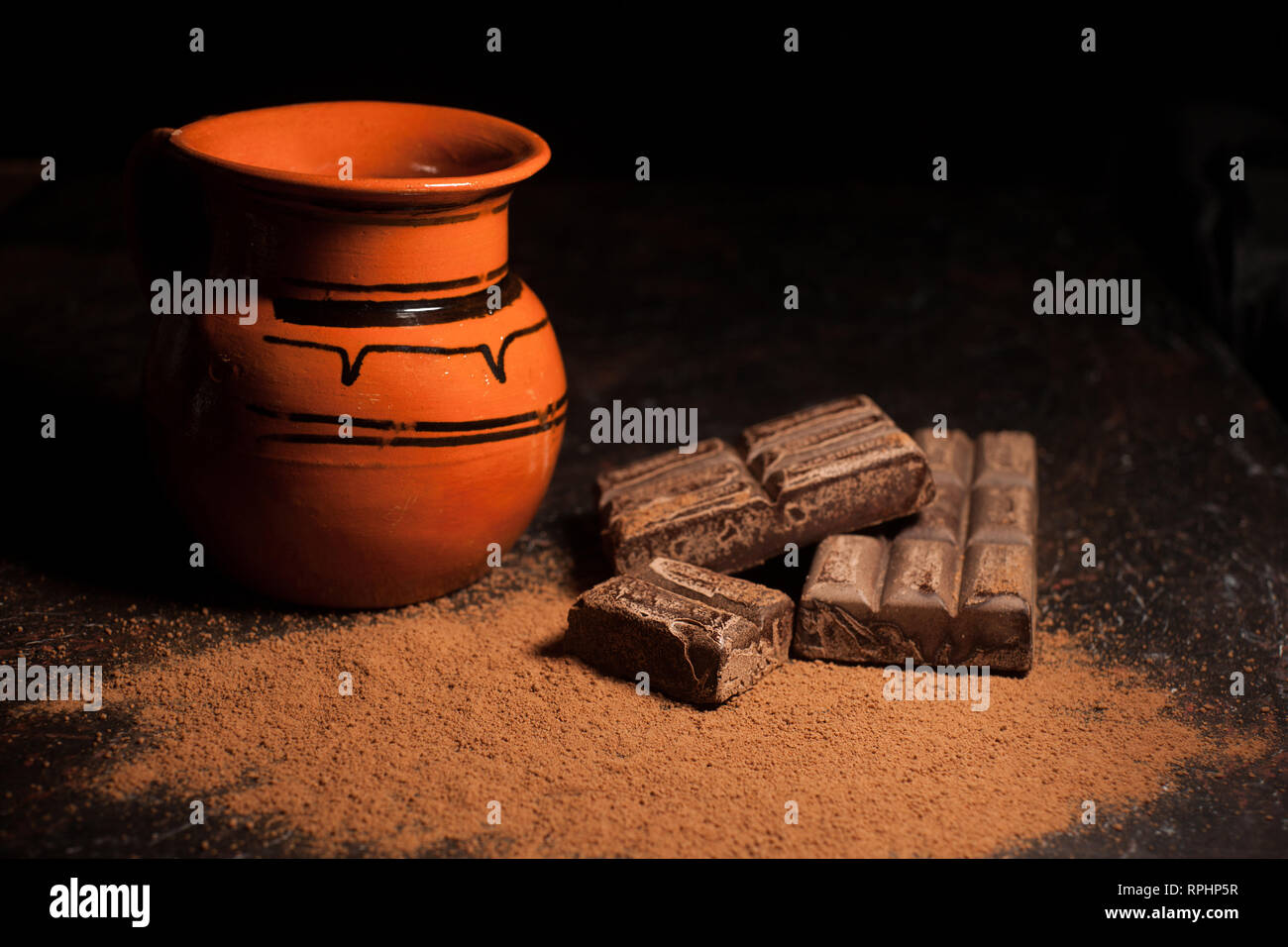 chocolate mexicano, cup of mexican hot chocolate from Oaxaca Mexico
