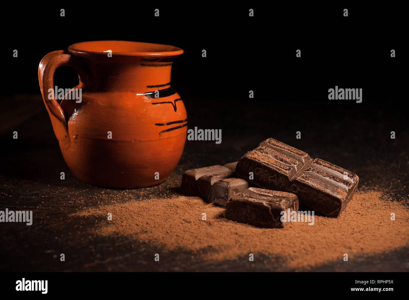 chocolate mexicano, cup of mexican hot chocolate from Oaxaca Mexico