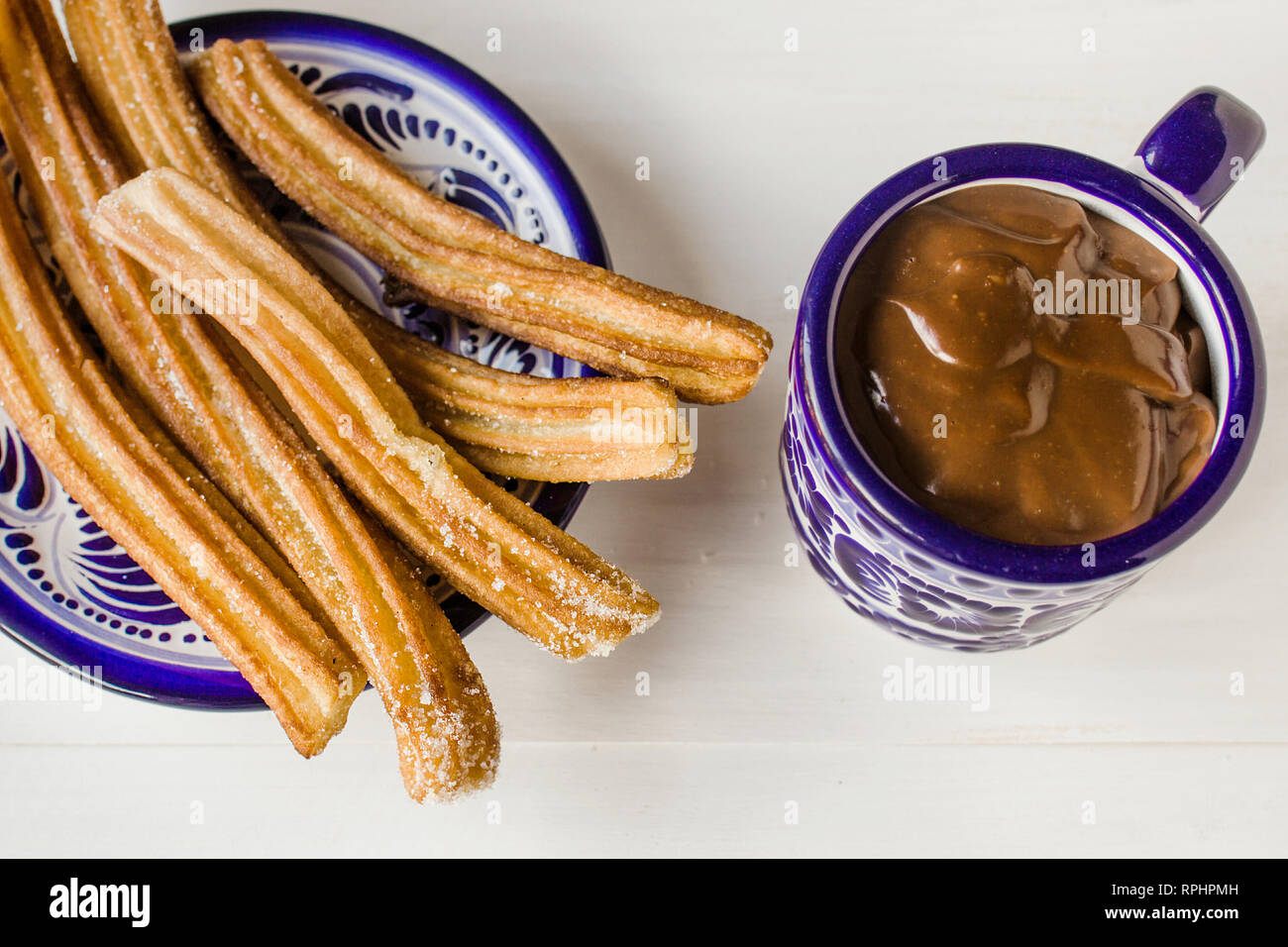 Churros and Chocolate Puebla Mexico Stock Photo Alamy