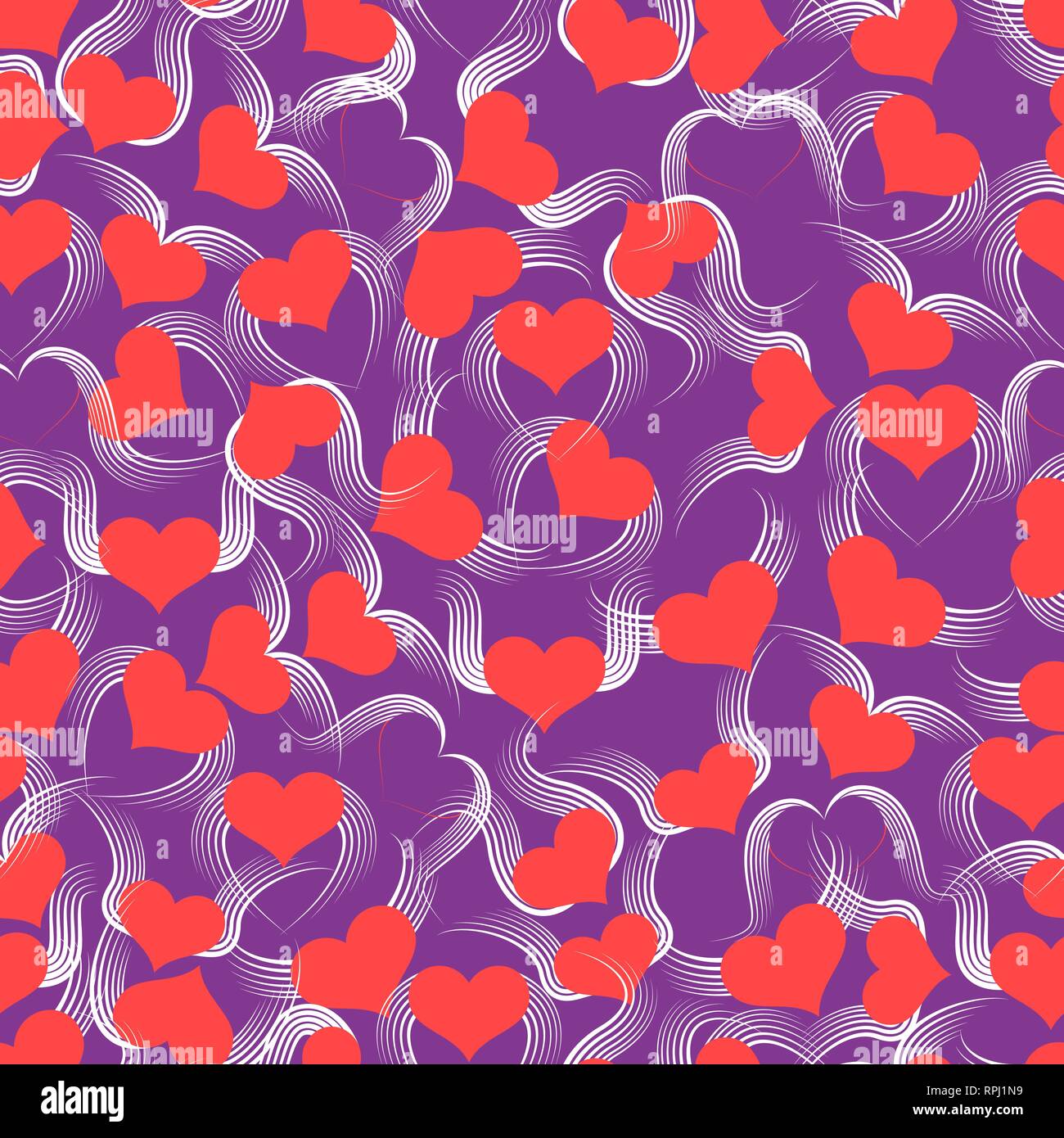 Seamless vector texture with red hearts and wings. Vector illustration ...