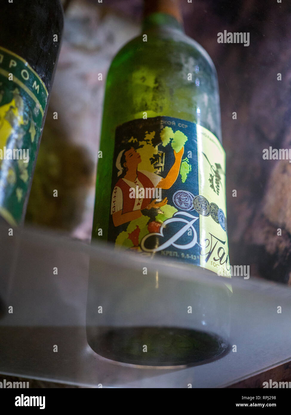Old bottles of wine in the cellars of Cricova Winery, Moldova’s second