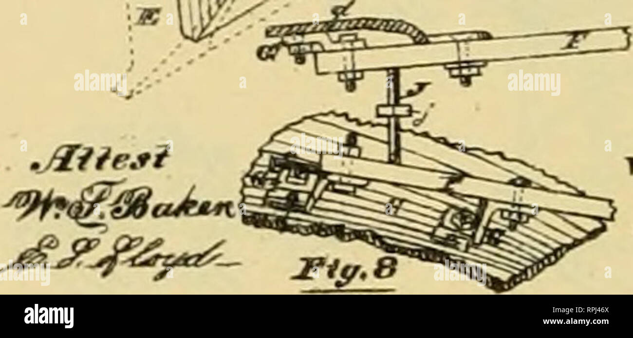 . Allen's digest of plows, with attachments, patented in the United States from A.D. 1789 to January 1883 ... Plows; Patents. rig.s =^s5^ i^x^^'^-^. THi/'ertior W. PAINTER. STffUP-PlOW. Ki. 192.930. Patented Jnly 10. 1977. M^^. Please note that these images are extracted from scanned page images that may have been digitally enhanced for readability - coloration and appearance of these illustrations may not perfectly resemble the original work.. Allen, James T. (James Titus). [Washington, D. C. , Joseph Bart, Printer Stock Photo