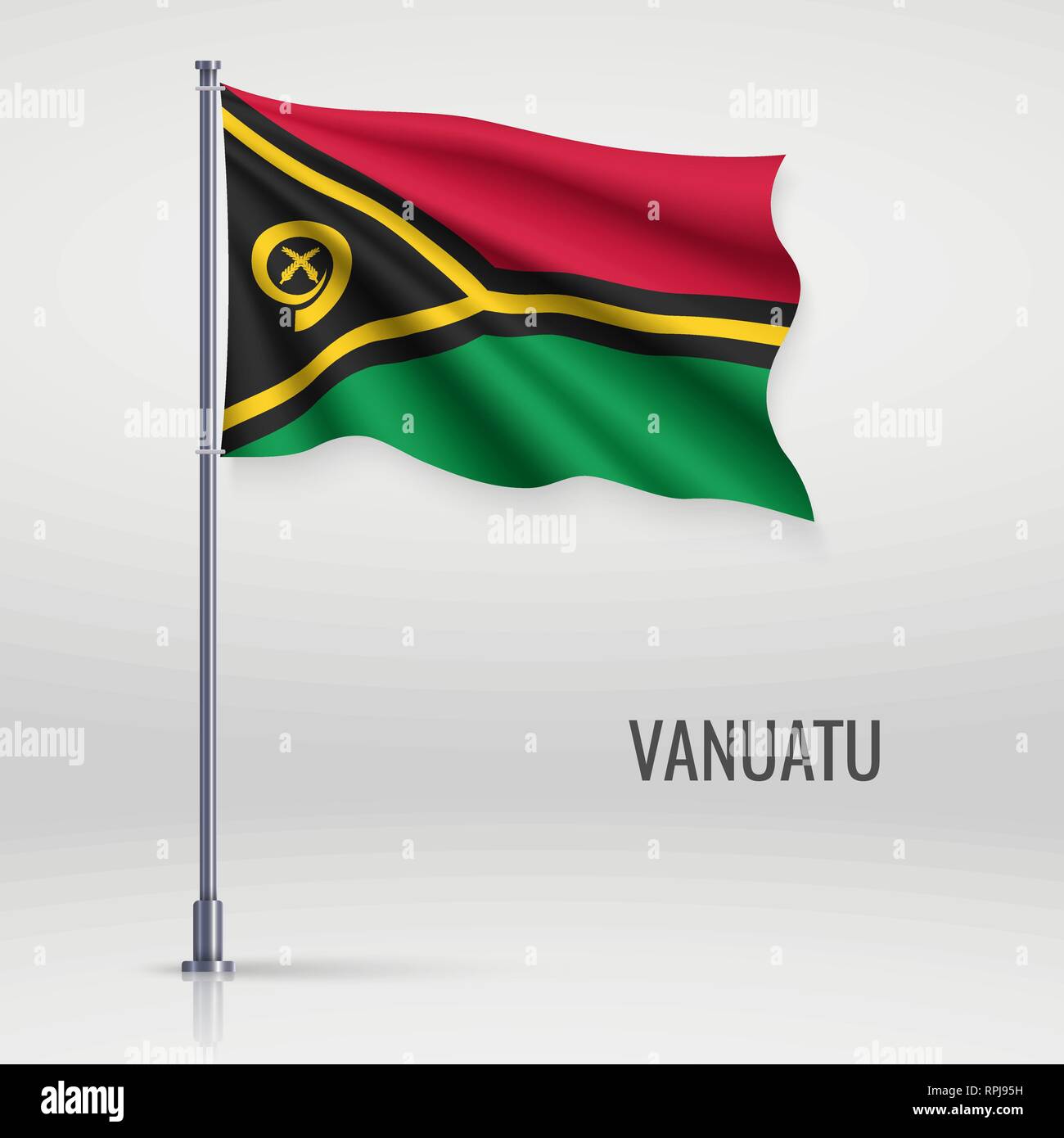 Vanuatu waving flag realistic cloth hi-res stock photography and images