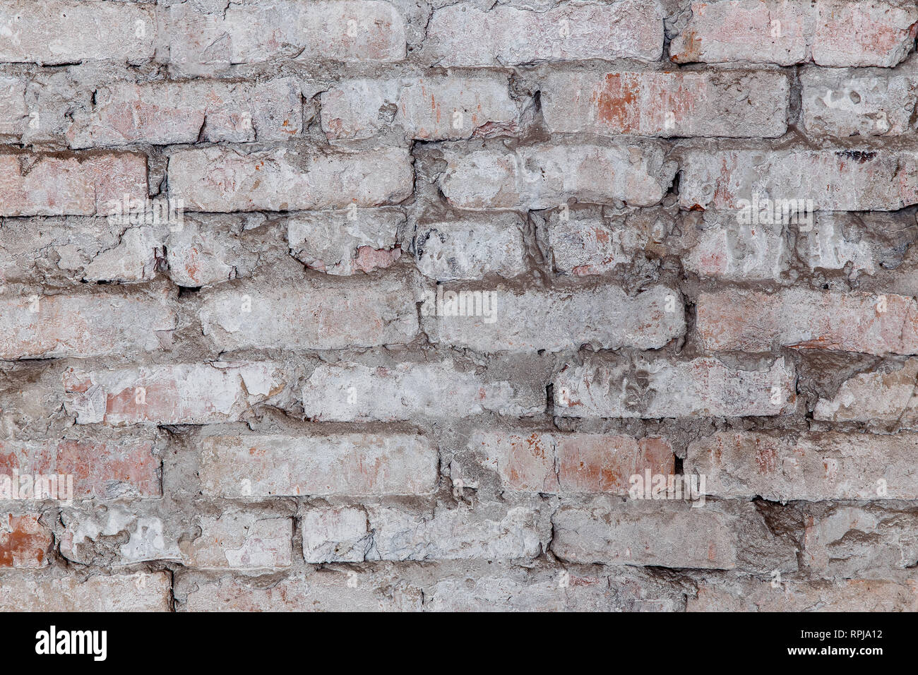 Old brick wall with white paint background texture close up Stock Photo ...