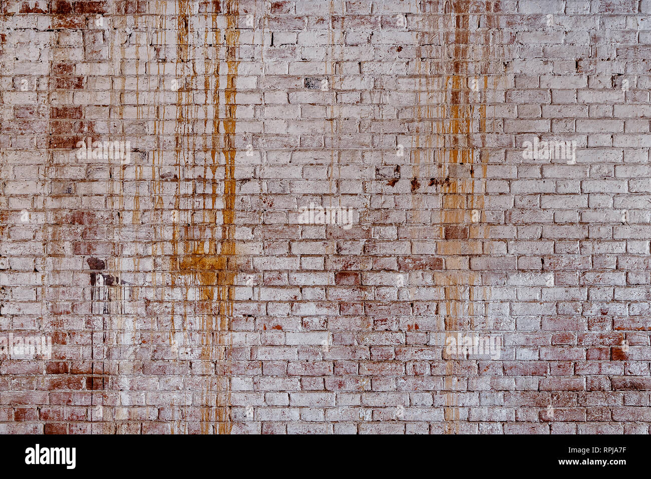 Background of old vintage dirty brick wall with peeling plaster ...
