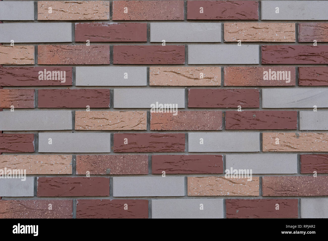Background of old vintage red and white brick wall texture Stock Photo