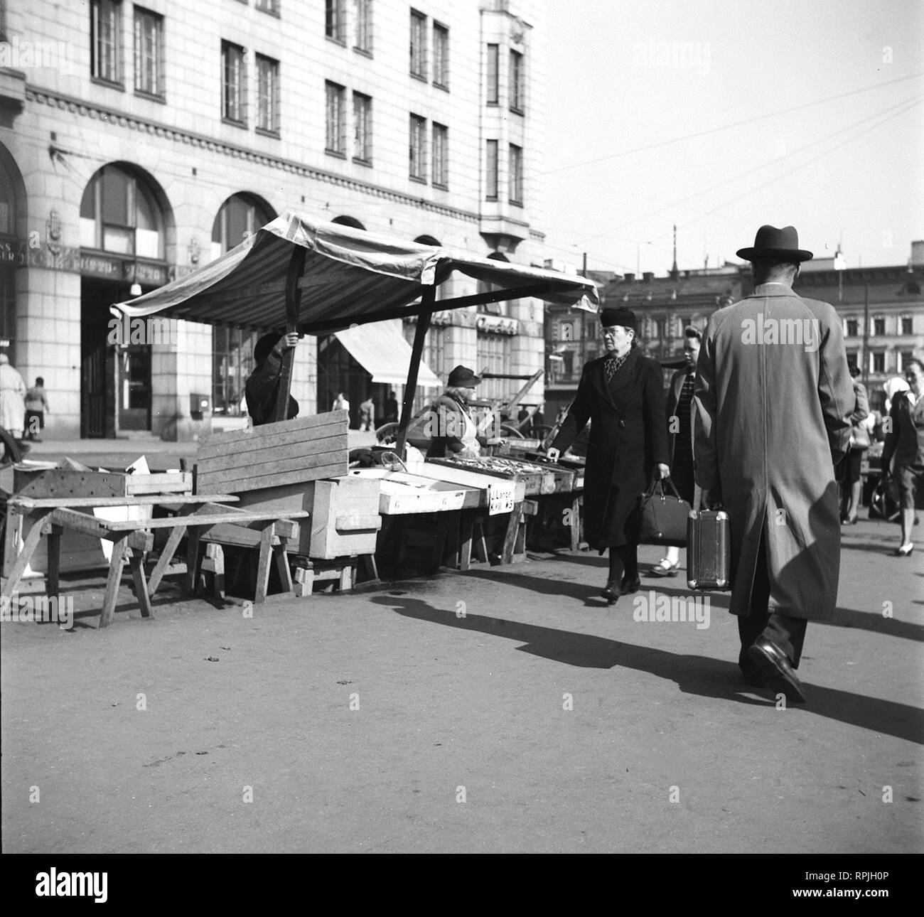 Helsinki Marketplace 2.6.1947. Stock Photo