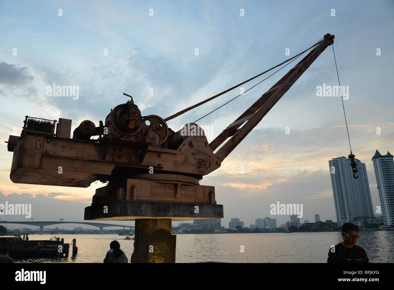 1930's power crane, pasakdek Stock Photo Alamy