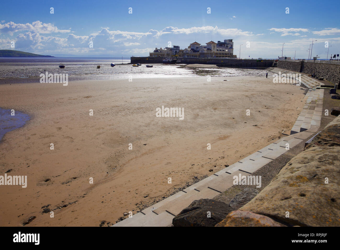 Weston Super Mare at low tide, Somerset, England Stock Photo