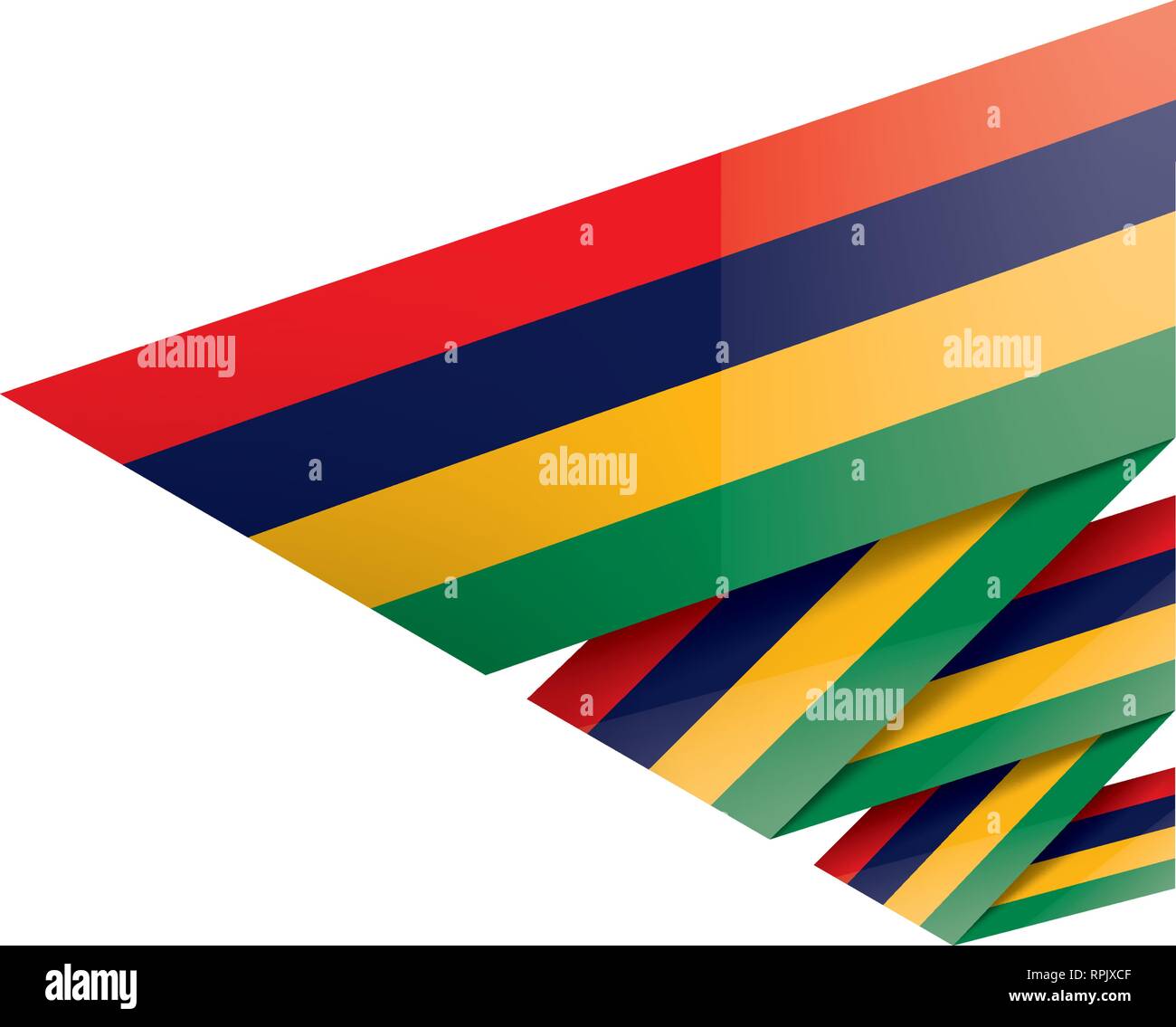 Mauritius flag, vector illustration on a white background Stock Vector ...