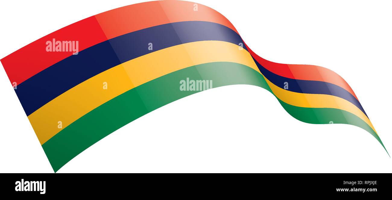Mauritius flag, vector illustration on a white background Stock Vector ...