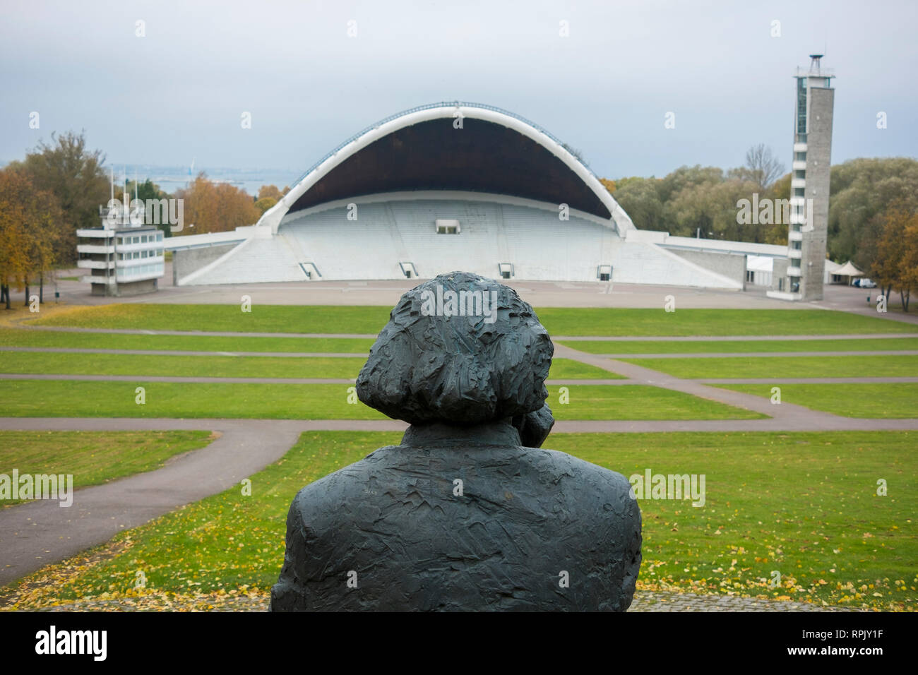 A view of the giant song festival ampitheater in Tallin, Estonia. Stock Photo