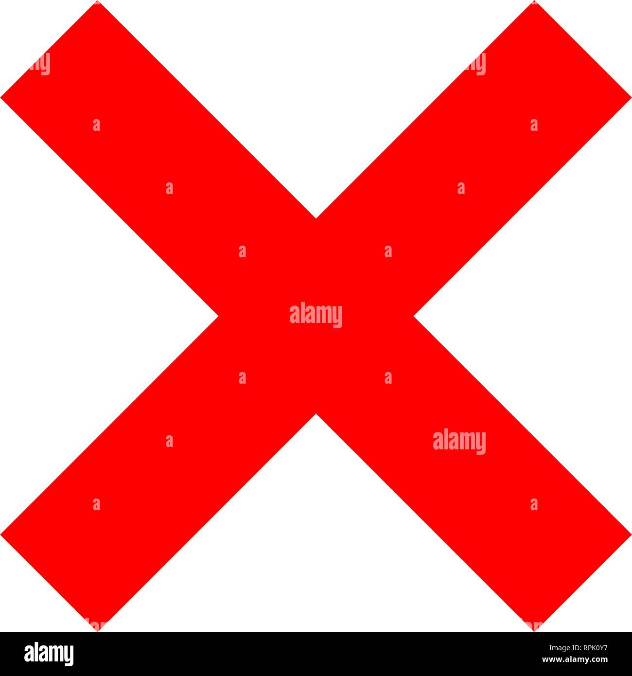 Check Marks Red Cross Icon Simple Vector Stock Illustration